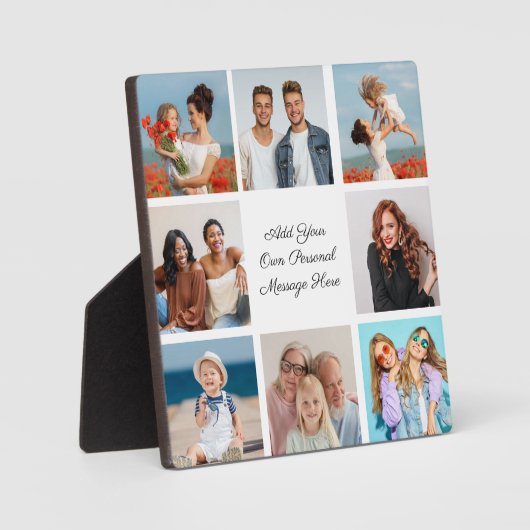 Creëer Uw eigen 8 Fotocollage Voeg uw groet toe Fotoplaat (Voorkant)