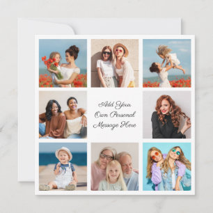 Creëer Uw eigen 8 Fotocollage Voeg uw groet toe Kaart