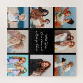 Creëer Uw eigen 8 Fotocollage Voeg uw groet toe Legpuzzel (Horizontaal)