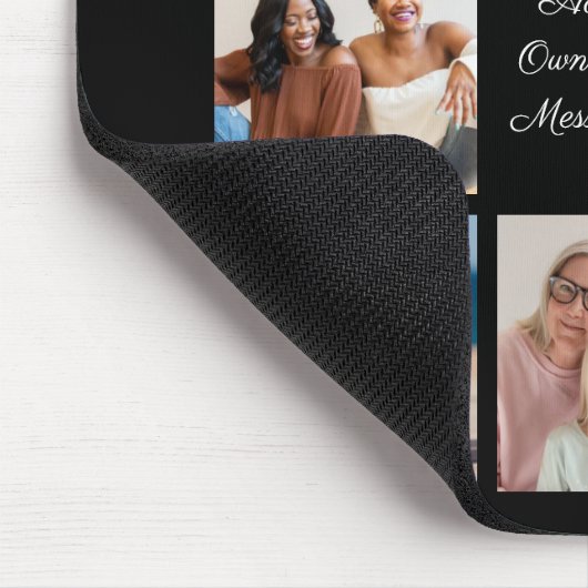 Creëer Uw eigen 8 Fotocollage Voeg uw groet toe Muismat (Hoek)