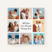 Creëer Uw eigen 8 Fotocollage Voeg uw groet toe Notitieboek (Voorkant)