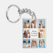 Creëer Uw eigen 8 Fotocollage Voeg uw groet toe Sleutelhanger (Voorkant Links)