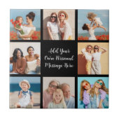 Creëer Uw eigen 8 Fotocollage Voeg uw groet toe Tegeltje (Voorkant)