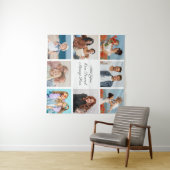 Creëer Uw eigen 8 Fotocollage Voeg uw groet toe Wandkleed (In Situ (horizontaal))