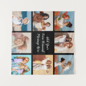 Creëer Uw eigen 8 Fotocollage Voeg uw groet toe Wandkleed (Voorkant (horizontaal))