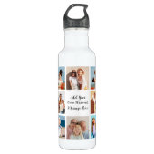 Creëer Uw eigen 8 Fotocollage Voeg uw groet toe Waterfles (Voorkant)
