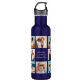 Creëer Uw eigen 8 Fotocollage Voeg uw groet toe Waterfles (Voorkant)