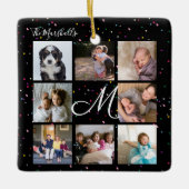 Creëer Uw eigen 8 Monogram voor fotocollage Keramisch Ornament (Voorkant)