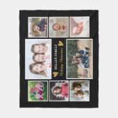 Creëer Uw eigen 8-serie Foto Collage Black Fleece Deken (Voorkant)