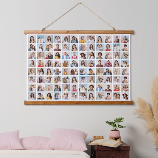 Creëer Uw eigen 96 Fotocollage bewerkbare kleur Hangend Wandkleed (Slaapkamer)