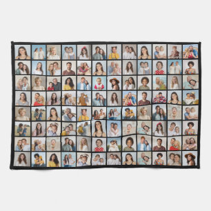 Creëer Uw eigen 96 Fotocollage bewerkbare kleur Theedoek