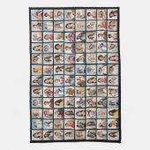 Creëer Uw eigen 96 Fotocollage bewerkbare kleur Theedoek (Verticaal)