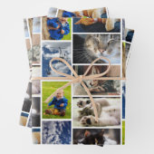 Creëer Uw Eigen 9 Foto Collage Witte Rand Inpakpapier Vel (In situ)