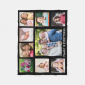 Creëer Uw eigen 9-serie Foto Collage Black Fleece Deken (Voorkant)