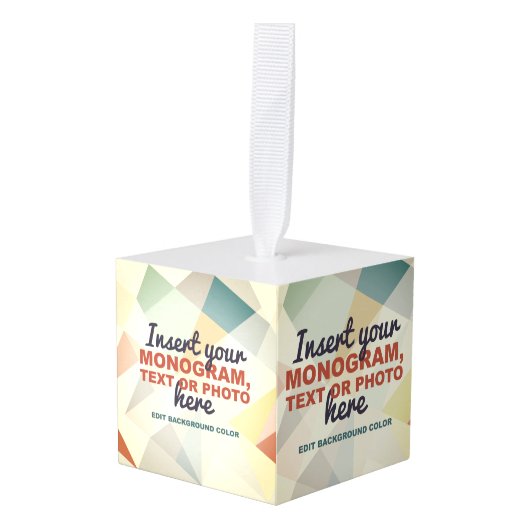 Creëer Uw eigen Aangepast Kubus Ornament (Voorkant hoekig)