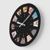 Creëer uw eigen aangepaste 12 foto-collage-herinne grote klok (Hoek)
