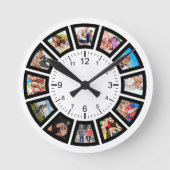 Creëer Uw eigen aangepaste 12 fotocollage-reeks Ronde Klok (Voorkant)