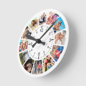 Creëer Uw eigen aangepaste 12 fotocollage-reeks Ronde Klok (Hoek)