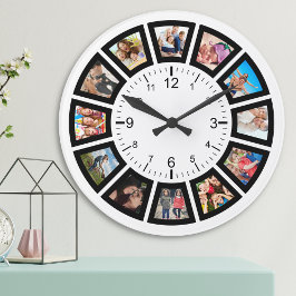 Creëer Uw eigen aangepaste 12 fotocollage-reeks Ronde Klok