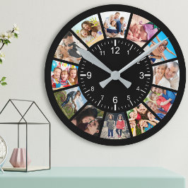 Creëer Uw eigen aangepaste 12 fotocollage-reeks Ronde Klok