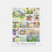 Creëer Uw eigen Aangepaste 14 Foto Collage Familie Fleece Deken (Voorkant)