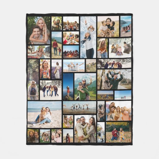 Creëer Uw Eigen Aangepaste 36 Fotocollage Fleece Deken (Voorkant)