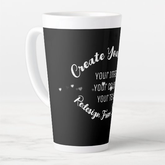 Creëer Uw eigen aangepaste Afbeelding Latte Mok (Linkerhoek)