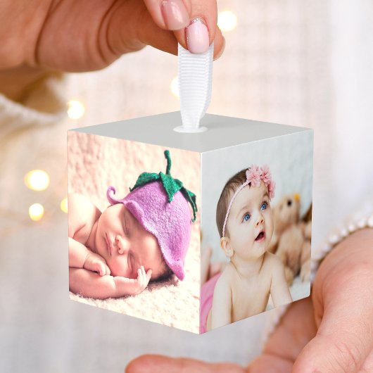 Creëer Uw eigen aangepaste Baby-fotoselectie Kubus Ornament