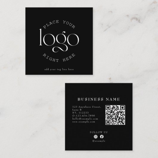 Creëer uw eigen aangepaste bedrijf Logo Modern Bla Vierkante Visitekaartje (Voorkant / Achterkant)