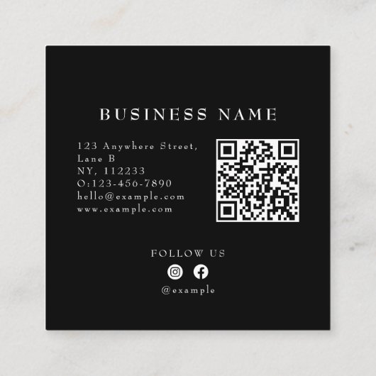 Creëer uw eigen aangepaste bedrijf Logo Modern Bla Vierkante Visitekaartje (Achterkant)