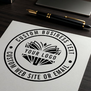 Creëer Uw eigen aangepaste bedrijfsnaam Logo LARGE Rubberstempel