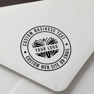 Creëer Uw eigen aangepaste bedrijfsnaam Logo Websi Rubberstempel