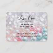 Creëer uw eigen aangepaste blauwe en roze parels visitekaartje (Achterkant)