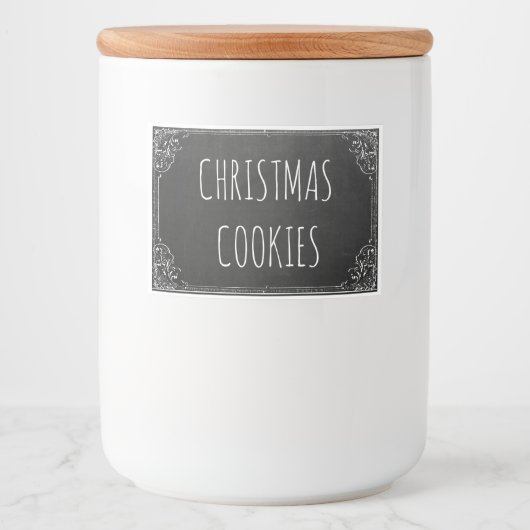 Creëer uw eigen aangepaste -chalkboardSjabloon Voedselcontainer Etiket (Voorkant)