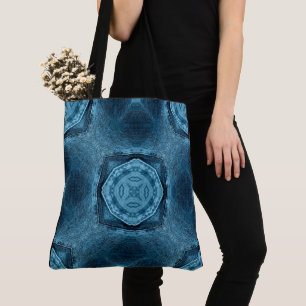 Creëer Uw eigen aangepaste Denim Blue Patch Print Draagtas