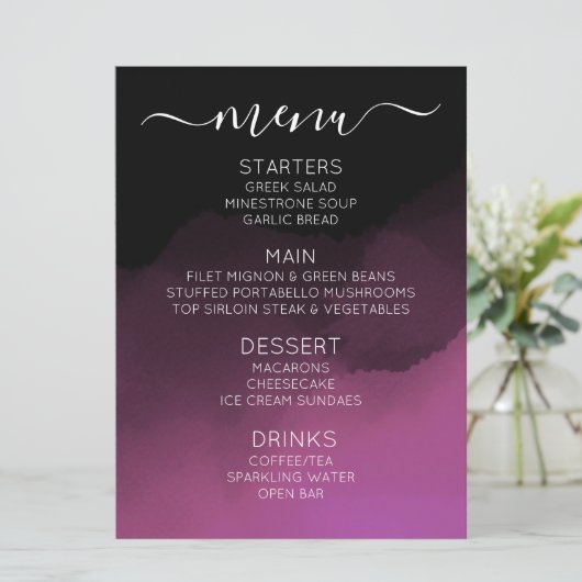 Creëer uw eigen aangepaste donker gekleurde ombré menu (Staand voorkant)