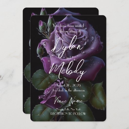 Creëer Uw Eigen Aangepaste Donker Paarse Rozen Kaart (Voorkant / Achterkant)