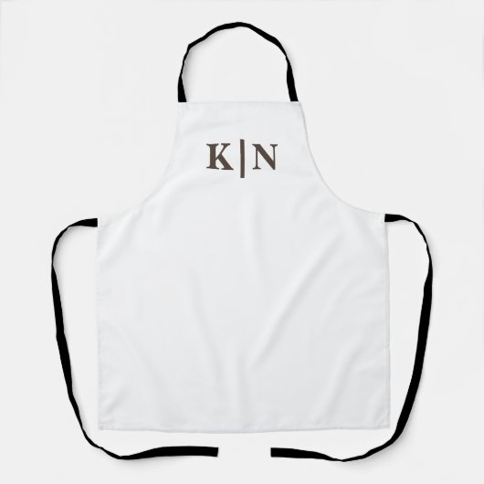 Creëer uw eigen aangepaste eenvoudige monogram schort (Voorkant)