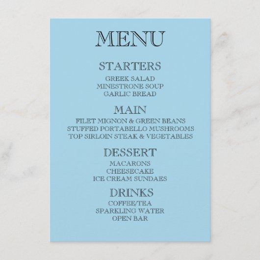 Creëer Uw eigen aangepaste evenement/restaurant me Menu (Voorkant)