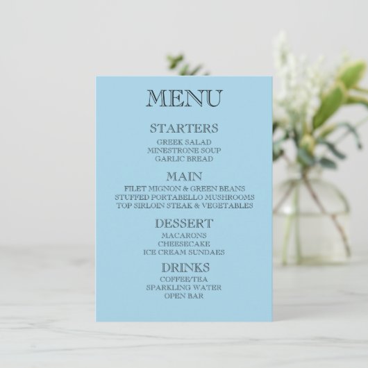 Creëer Uw eigen aangepaste evenement/restaurant me Menu (Staand voorkant)