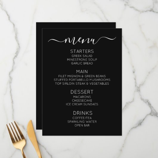 Creëer uw eigen aangepaste evenementenmenu menu (Voorkant / Achterkant in situ)