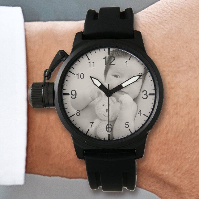 Creëer Uw eigen aangepaste foto Modern Horloge (Creator heeft geüpload)