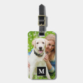 Creëer uw eigen aangepaste foto Modern Monogram Bagagelabel (Voorkant verticaal)