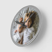 Creëer Uw eigen aangepaste foto Modern Ronde Klok (Hoek)