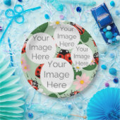 creëer uw eigen aangepaste foto tekst lieveheersbe papieren bordje (Feest)