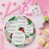 creëer uw eigen aangepaste foto tekst lieveheersbe papieren bordje (Feest)