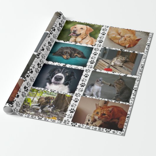 Creëer Uw Eigen Aangepaste Foto van het Huisdier K Cadeaupapier (Uitgerold)