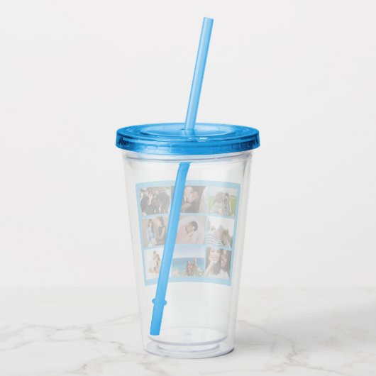 Creëer uw eigen aangepaste fotocollage 9 foto's Ac Acryl Drinkbeker (Achterkant)