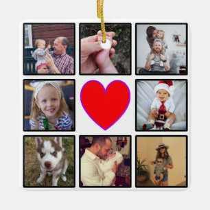 Creëer Uw eigen aangepaste fotocollage Keramisch Ornament