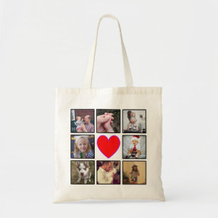 Creëer Uw eigen aangepaste fotocollage Tote Bag
